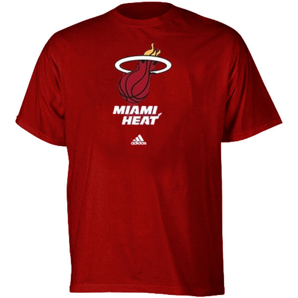NBA Men adidas Miami Heat Full Primary Logo TShirt Red
